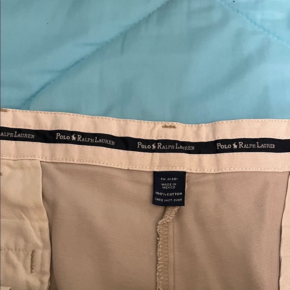 Polo by Ralph Lauren Men's Beige Flat Front Shorts - Picture 2 of 3